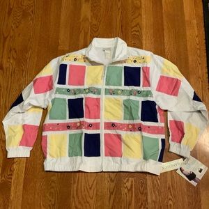 Jacket Koret Francisca Zip front Floral Multi Color Size Large New with Tags